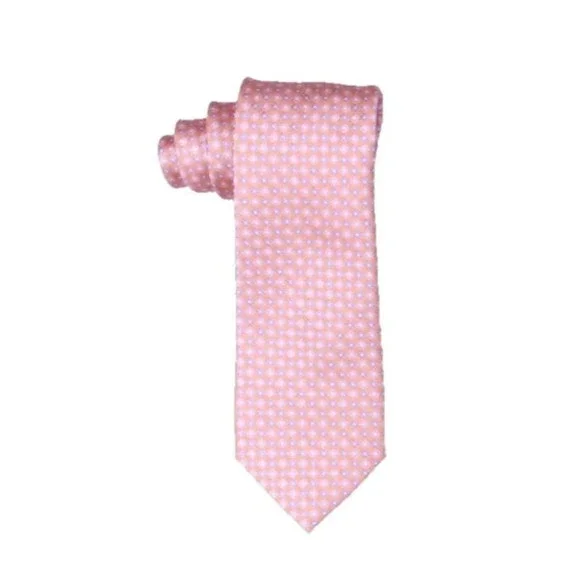 Xmi - Men's Formal Business Neck Pink Patterned Tie - Picture 2 of 3